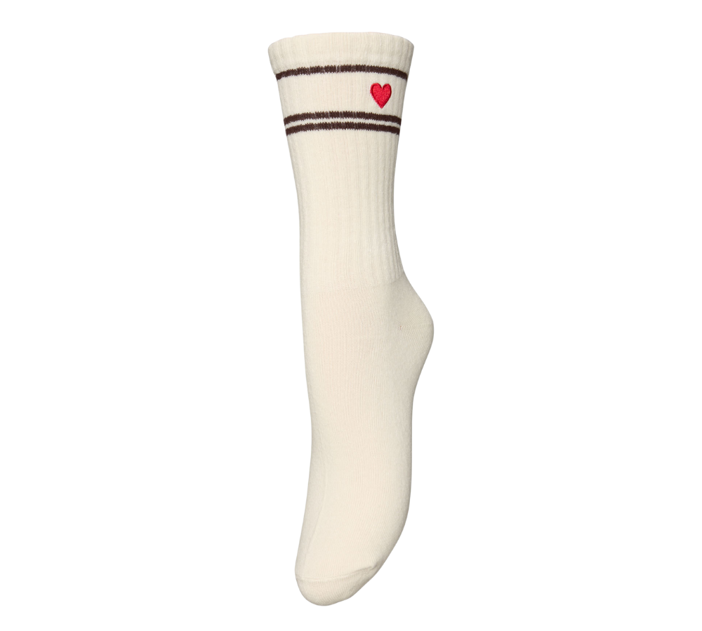 x Hjerteforeningen Heart Cotta strømper - brun/rød